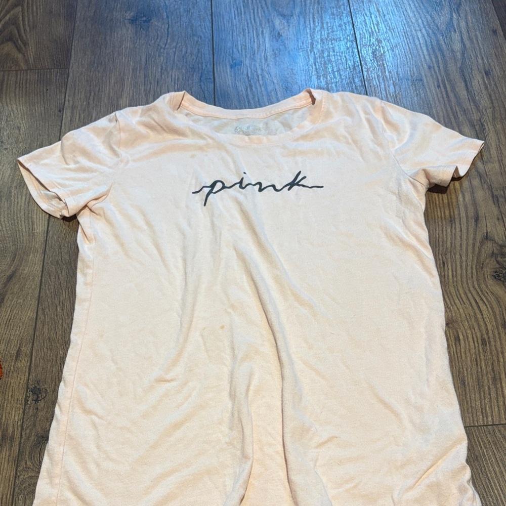 Victoria's Secret Pink Short Sleeve Tee - Light Peach
